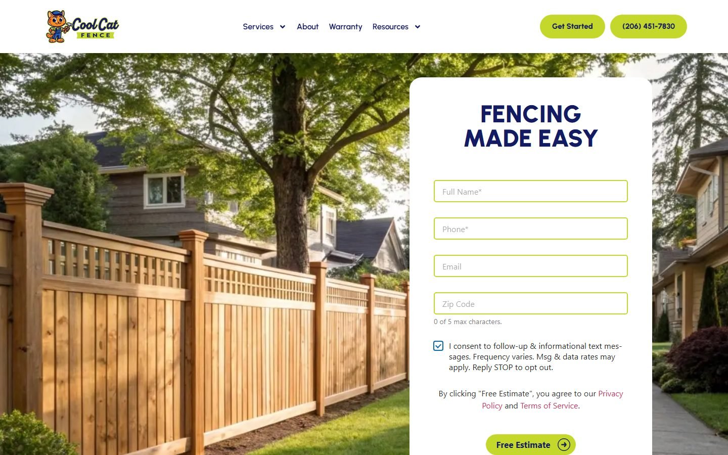 Cool Cat Fence website