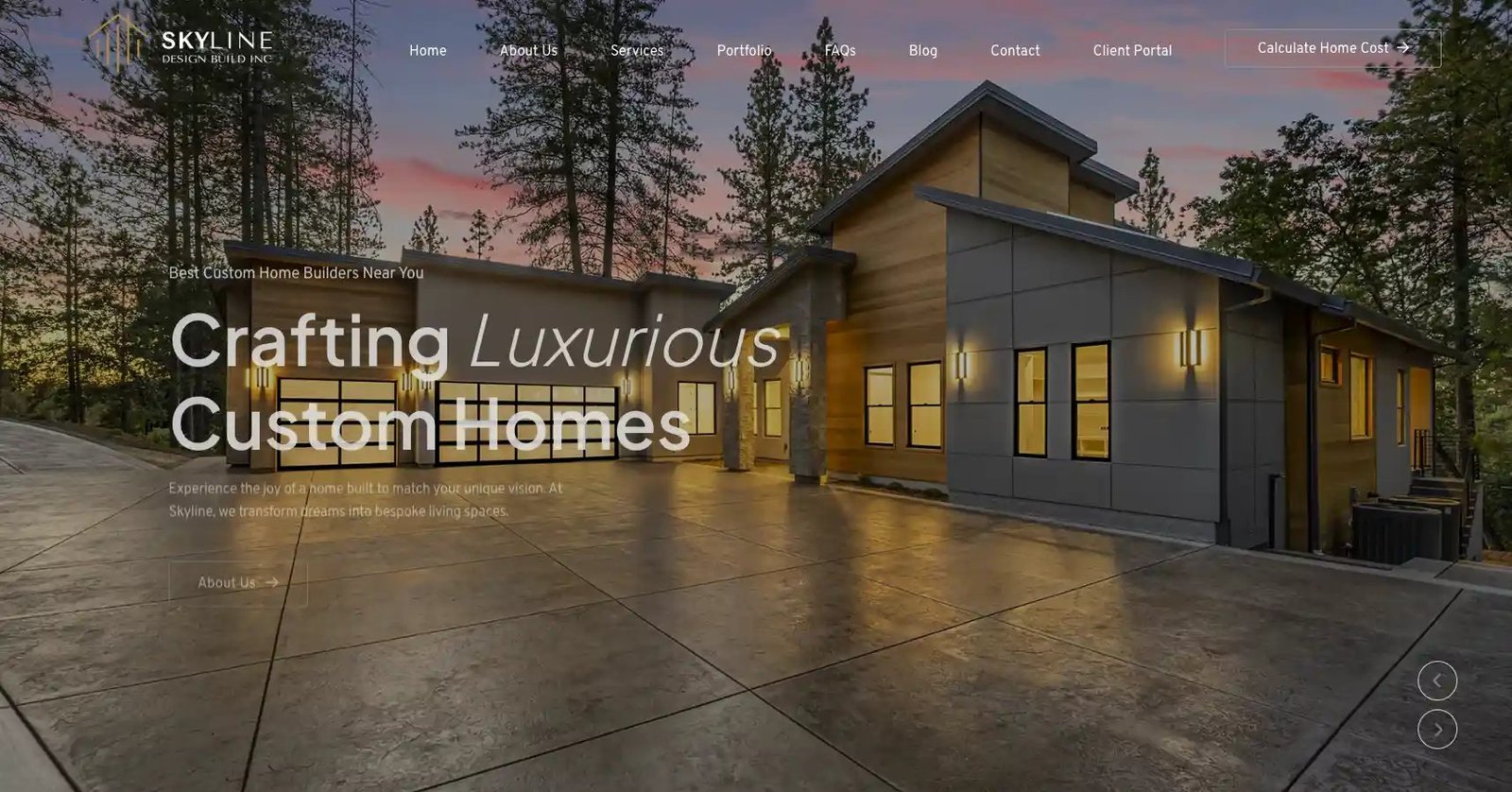 Skyline Design Build website